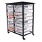 Luxor Mobile Bin Storage Unit - Double Row with Small Clear Bins MBS-DR-16S-CL - alternate 3